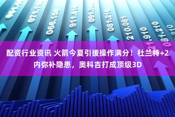 配资行业资讯 火箭今夏引援操作满分！杜兰特+2内弥补隐患，奥科吉打成顶级3D